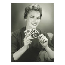 Woman Playing Cards