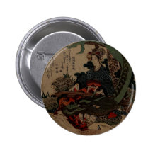 Woman Playing Koto With Dragon Pin