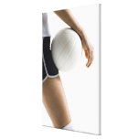 woman playing volleyball stretched canvas print