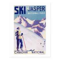 Woman Posing Open Slopes Poster postcards