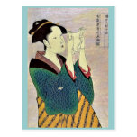Woman reading a letter by Kitagawa, Utamaro Ukiyo Post Card