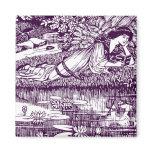 Woman Reading by a pond Magnet