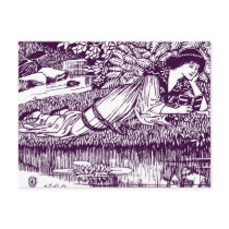 Woman Reading by a pond Postcard