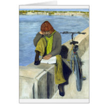 Woman Reading Greeting Cards