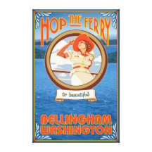 Woman Riding Ferry - Bellingham, Washington Gallery Wrap Canvas