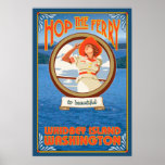 Woman Riding Ferry - Whidbey Island, Washington Print