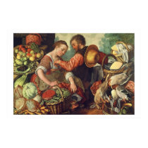 Woman Selling Vegetables, 1567 (oil on canvas) posters