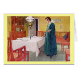Woman Setting the Table Greeting Cards