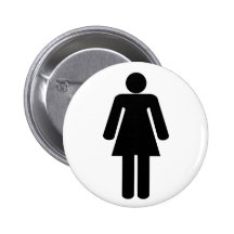Woman Shape Pinback Button