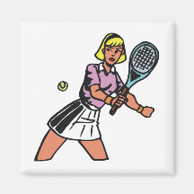 woman tennis player graphic fridge magnets
