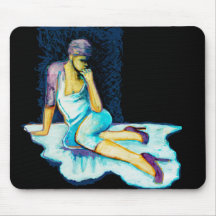 Woman Thinking, Figure Art MousePads