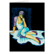 Woman Thinking, Figure Art Products Card