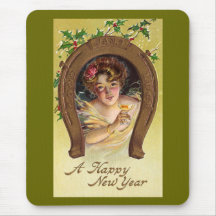 Woman Toasts the New Year Mouse Pad