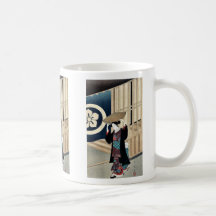 Woman walking,followed by a small boy mugs
