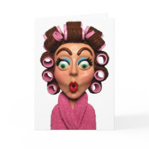 Woman Wearing Curlers