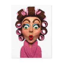 Woman Wearing Curlers