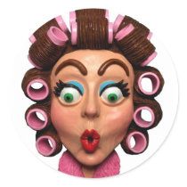Woman Wearing Curlers
