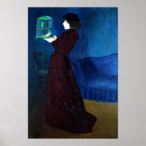 Woman with a Bird Cage Posters