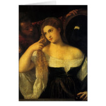 Woman with a Mirror by Titian Cards
