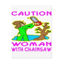 Woman With Chainsaw Postcards