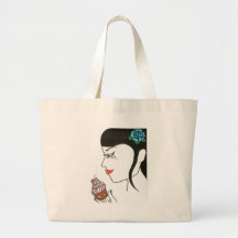 Woman with Cupcake Bag