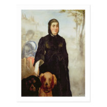 Woman With Dogs, 1858 (oil on canvas) postcards