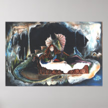 Woman with Dragon Print