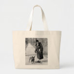 Woman with French Bulldog, 1920s Tote Bags