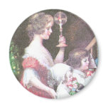 Woman with Haloed Candle Vintage Christmas Fridge Magnet