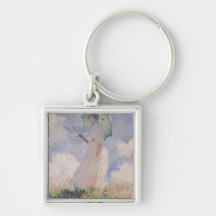 Woman with Parasol turned to the Left, 1886 Keychains
