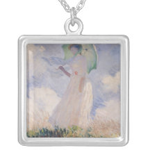 Woman with Parasol turned to the Left, 1886 Personalized Necklace