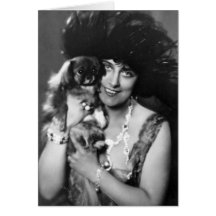 Woman with Pekingese, 1920s Cards