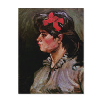 Woman with Red Ribbon, Vincent van Gogh Postcards