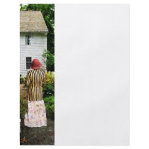 Woman With Striped Jacket and Flowered Skirt Flyer Design