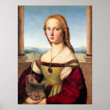 Woman with the Unicorn by Raphael - Poster/Print