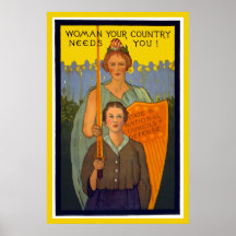 WOMAN Your Country Needs You WORLD WAR Print