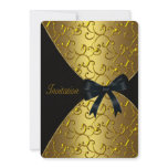 Womans Gold 50th Birthday Party Custom Invitation