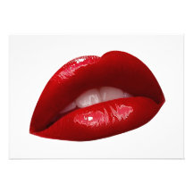 Woman's Luscious Red Lipstick Lips Custom Announcements