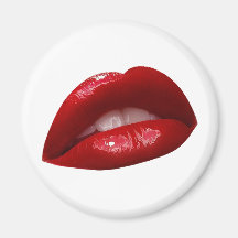 Woman's Luscious Red Lipstick Lips Magnets