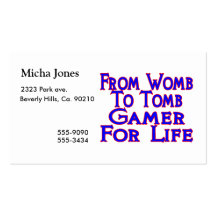 Womb To Tomb Gamer Business Cards