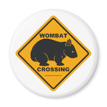 Wombat Crossing Sign Refrigerator Magnet
