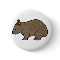Wombat Graphic Pinback Button