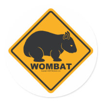 Wombat Sign Round Stickers