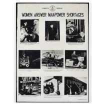 Women Answer Manpower Shortages Flyer Design