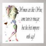 Women are like Wine, Funny saying Poster