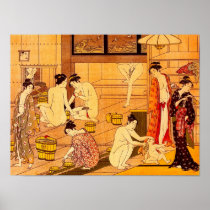 Women Bathing, Torii Kiyonaga Posters