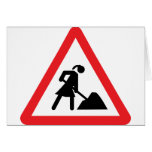 women construction building-site warnsign cards