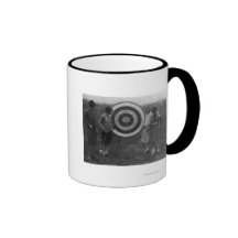 Women examining Archery Target Photograph Mugs