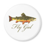 Women Fly Fishing Magnets
