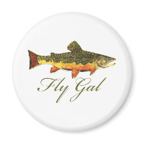 Women Fly Fishing Magnets